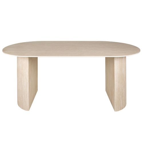 Maeva - Table à Manger - Bois Effet Travertin - 6 Personnes