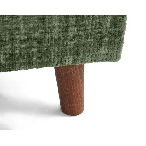 Rune - Canapé Panoramique D'angle Droit 7 Places En Velours Texturé Vert Sauge