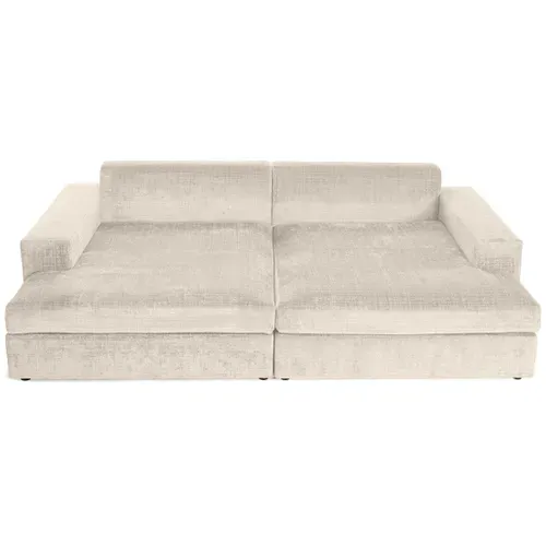 Canapé  Convertible 4 Places Collins En Velours Texturé Beige