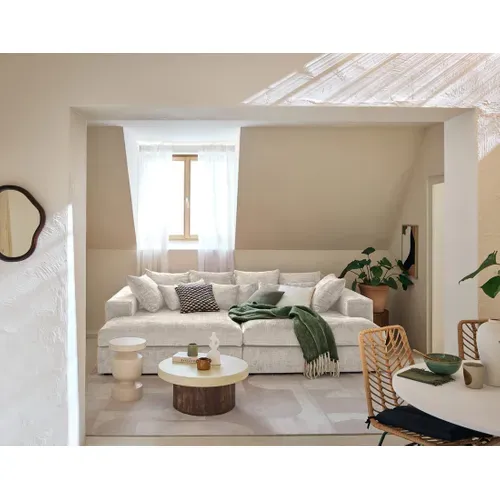 Canapé  Convertible 4 Places Collins En Velours Texturé Beige