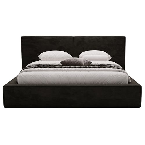 Eros - Lit Coffre - 160x200 Cm - Sommier Inclus - En Velours Noir