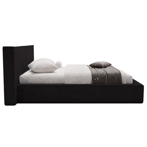 Eros - Lit Coffre - 160x200 Cm - Sommier Inclus - En Velours Noir