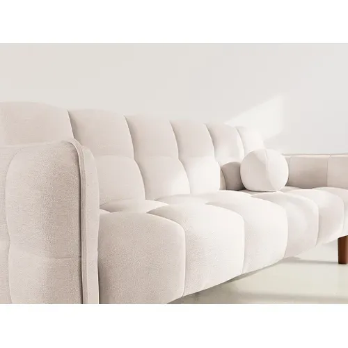 Canapé Droit Convertible 2 Places Adam En Tissu Texturé Beige