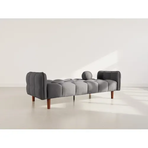 Canapé  Convertible 2 Places Adam En Tissu Texturé Gris Foncé