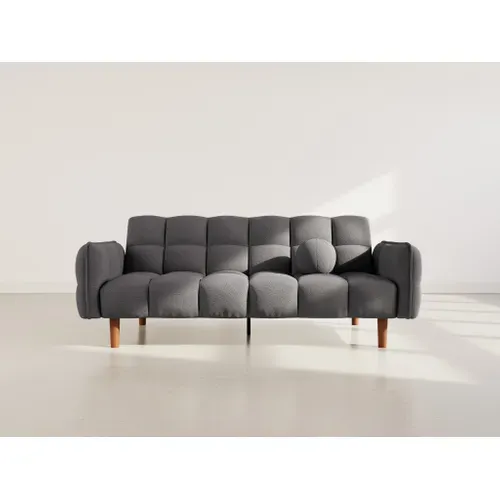 Canapé  Convertible 2 Places Adam En Tissu Texturé Gris Foncé