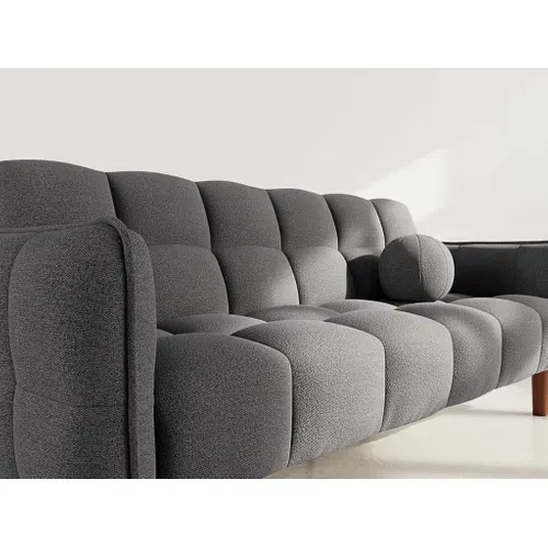 Canapé  Convertible 2 Places Adam En Tissu Texturé Gris Foncé