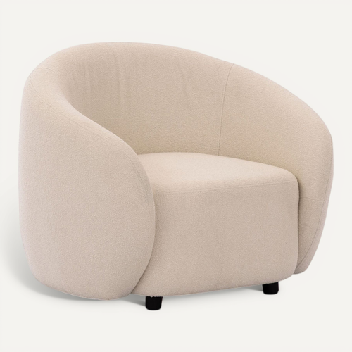 Flore - Fauteuil En Tissu Bouclette Beige