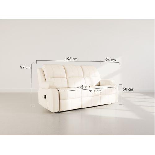 Canapé  Convertible 3 Places Armand En Simili Beige