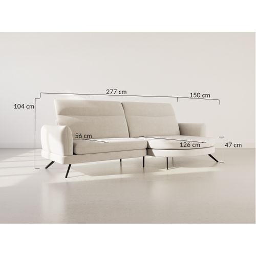 Terry - Canapé D'angle Droit 4 Places Avec Têtières Réglables En Tissu Texturé Vert Olive