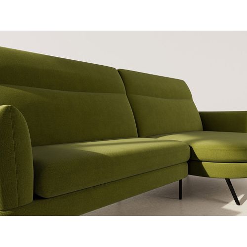 Terry - Canapé D'angle Droit 4 Places Avec Têtières Réglables En Tissu Texturé Vert Olive