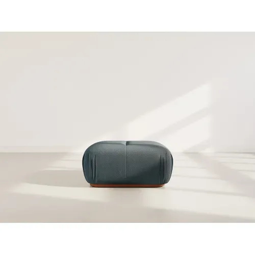 Penelope - Pouf En Velours Texturé Noir