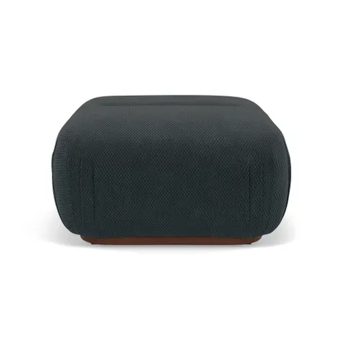 Penelope - Pouf En Velours Texturé Noir
