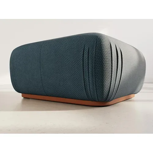 Penelope - Pouf En Velours Texturé Noir