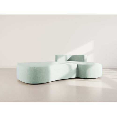 Canapé Angle Droit Convertible 4 Places Mahina En Tissu Texturé Bleu