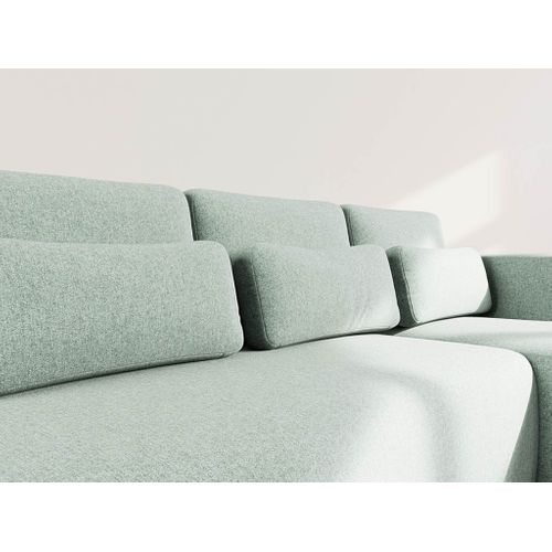 Canapé Angle Droit Convertible 4 Places Mahina En Tissu Texturé Bleu