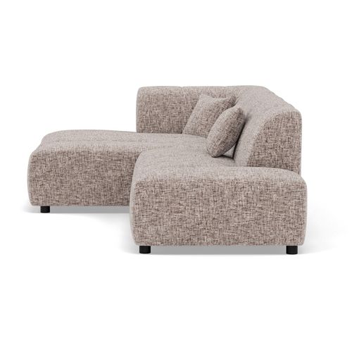 Curtis - Canapé D'angle Gauche 4 Places Sans Accoudoir En Tissu Texturé Taupe