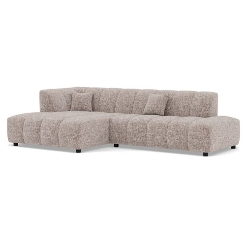 Curtis - Canapé D'angle Gauche 4 Places Sans Accoudoir En Tissu Texturé Taupe