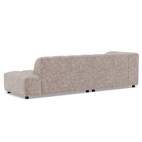 Curtis - Canapé D'angle Gauche 4 Places Sans Accoudoir En Tissu Texturé Taupe