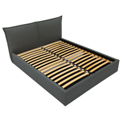 Lit Coffre En Mdf 200 X 160 Cm Gris Anthracite