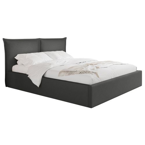 Lit Coffre En Mdf 200 X 160 Cm Gris Anthracite