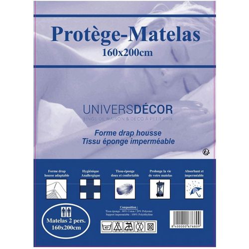 Protège Matelas Imperméable, Absorbant Et Anti-acariens 160 X 200 Cm - Blanc - 160x200 Cm