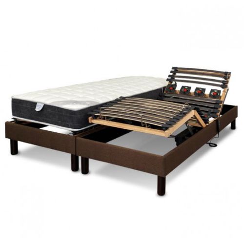 Lit électrique 80 200 Sommier à Lattes Et Plots, Matelas Ressorts Essenzia Zen