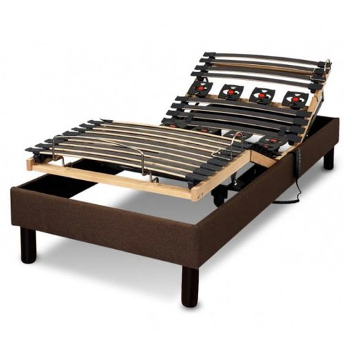 Lit électrique 80 200 Sommier à Lattes Et Plots, Matelas Ressorts Essenzia Zen