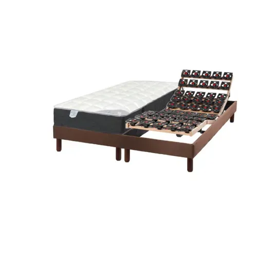 Lit Électrique 90x200 Sommier à Plots, Matelas Ressorts Essenzia Zen