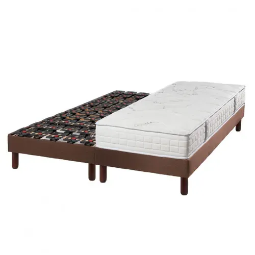 Lit Électrique 90x200 Sommier à Plots, Matelas Ressorts Essenzia Zen