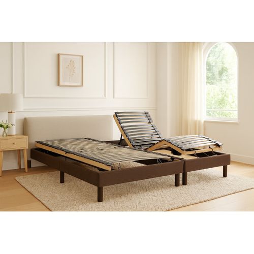Sommier électrique Essenzia Zen Detente Marron 80x200 Lattes