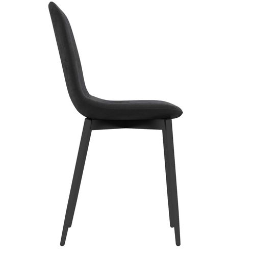 Lot de 4 Chaises Sally Velours Noir Pieds Métal Noir