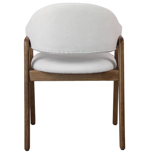 Wool-chaise En Frêne Patiné Noyer Et Tissu Trendy Ecru (x2)