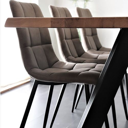 Svin- Chaise Vintage Marron Et Acier Noir (x2)