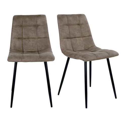 Svin- Chaise Vintage Marron Et Acier Noir (x2)