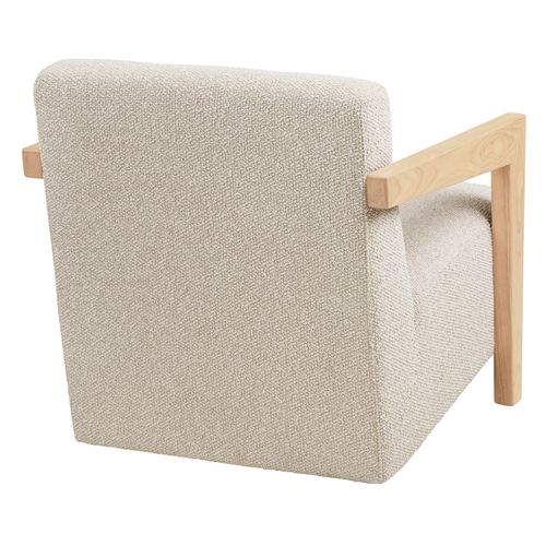 Mist-fauteuil En Chêne Massif Et Tissu Beige