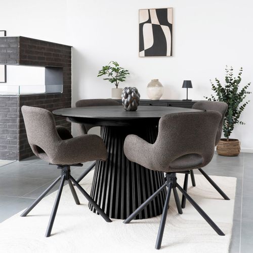 Kairn-table Extensible D.120cm (160/200/240) Chêne Noir