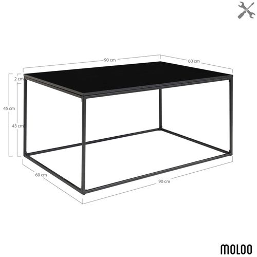 Chic-table Basse Noire 90x60 Cm