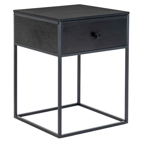 Chic-table D'appoint 1 Tiroir Noire 40x55 Cm
