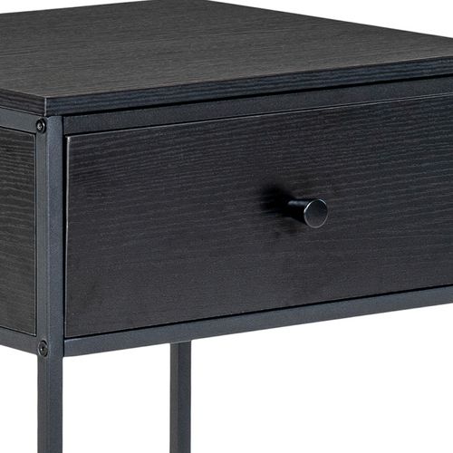 Chic-table D'appoint 1 Tiroir Noire 40x55 Cm