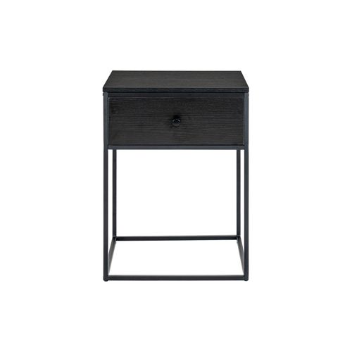 Chic-table D'appoint 1 Tiroir Noire 40x55 Cm