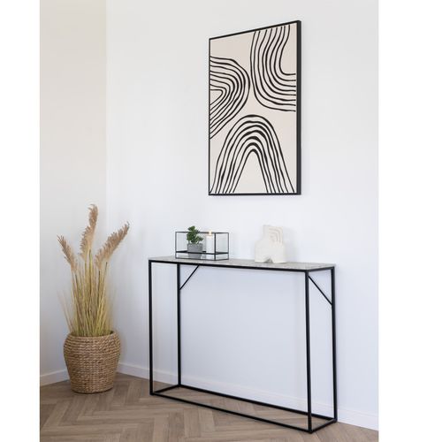 Chic-console Décor Travertin Et Métal 110x80 Cm
