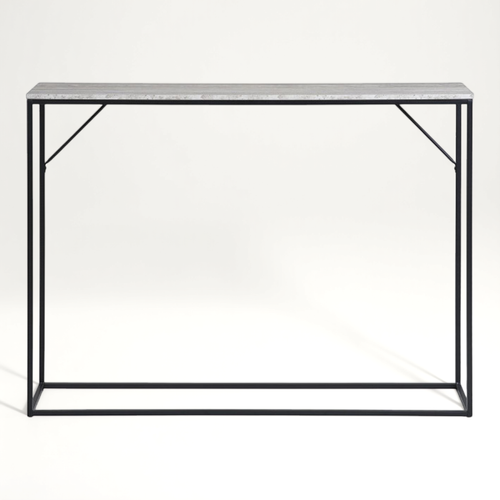 Chic-console Décor Travertin Et Métal 110x80 Cm