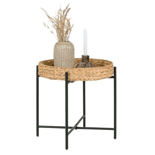 Abaca-table D'appoint En Métal Et Jacinthe D'eau 50 Cm