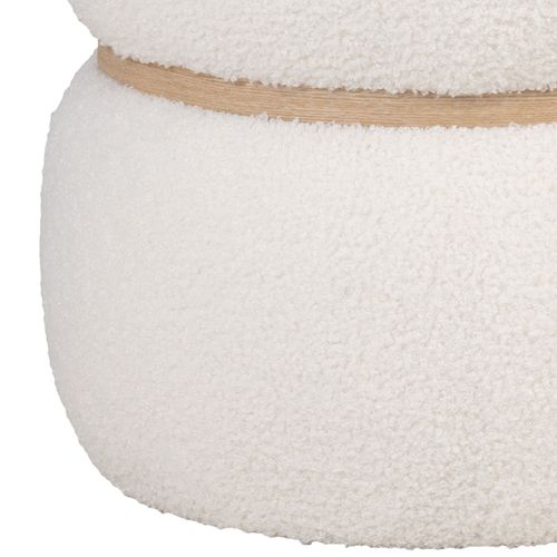 Bull-pouf En Tissu Bouclé écru D.38 Cm