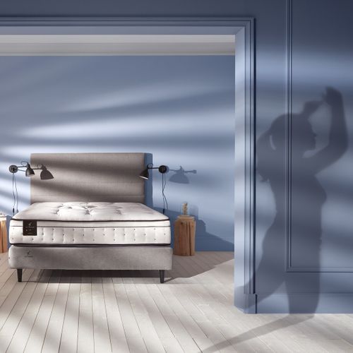 Tête de lit tissu L.160 cm NUIT FAUBOURG VICTOIRE gris clair