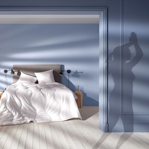 Tête de lit tissu L.160 cm NUIT FAUBOURG VICTOIRE gris clair