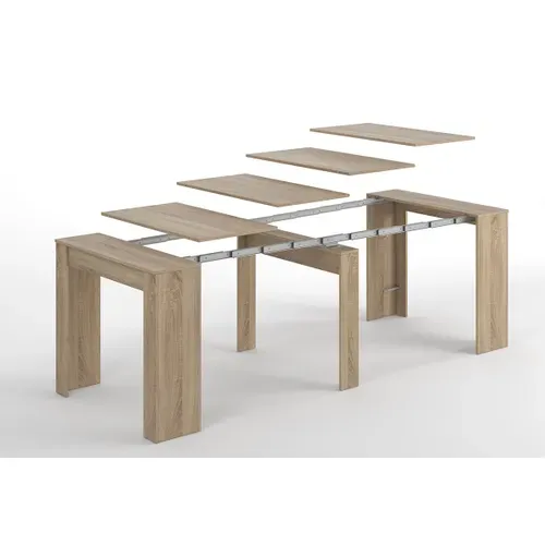 Console Extensible Coloris Chêne Canadien - Dim : 90 X 78 X 50 - 235 Cm