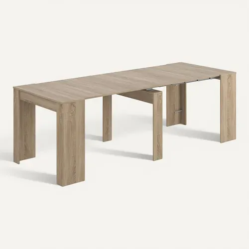 Console Extensible Coloris Chêne Canadien - Dim : 90 X 78 X 50 - 235 Cm