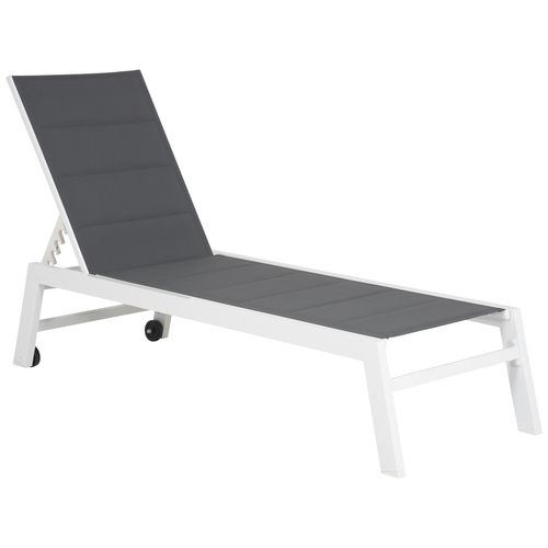 Bain De Soleil Barbados En Textilène Gris - Aluminium Blanc