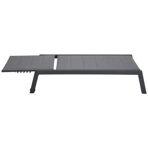 Lot De 2 Bains De Soleil Barbados En Textilène Gris - Aluminium Gris Anthracite